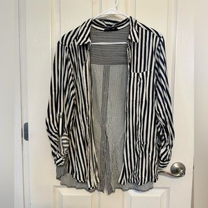 Black and white button down